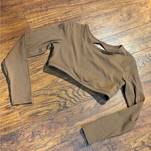 No Brand women’s size M long sleeve open back work out crop top